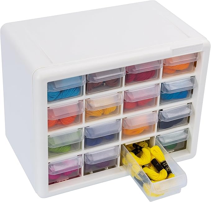 Akro-Mils 16-Drawer Plastic Drawer Storage Cabinet for Garage Organization, Beads, Makeup Organizer, Building Bricks Storage,