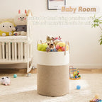 Artfeel Laundry Basket,Woven Cotton Rope Laundry Hamper,60L for Decor Storage of Dirty Clothes,Toys and Blankets in Bathroom,