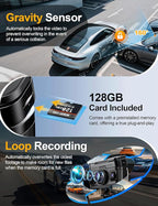 360° View 4K 4 Channel Dash Cam Front and Rear Inside Left Right, Built-in GPS, 5.8GHz WiFi, Car Dash Camera for Cars with Ap