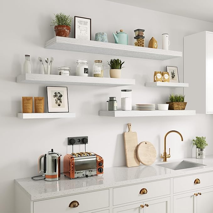 Vivelove Single Floating Shelves 36 Inches, 36 x 10 inch Deep x 1.8 in Thick, Long Floating Shelves for Bedroom, Living Room,
