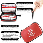 Premium First Aid Kit, 320 Piece Waterproof Hard Shell Eva First Aid Kit for Home, Camping, Cars, Hiking, Travel, Businesses 