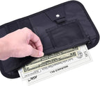 Car Sun Visor Organizer, Wisdompro Vehicle Interior Accessories Storage Pouch Auto Registration Holder with Elastic Strap for Sunglass, Documents, Cards, Pen, Drivers License, etc. (Black)