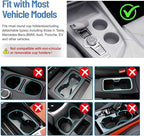 Car Table & Car Desk Tray for Round Cup Holder, 360° Rotating & Foldable Design, Easy Install, Car Accessories Compatible with Tesla