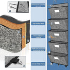 Homyfort Over the Door File Organizer, Hanging Wall File Folders with 5 Large Pockets for Papers, Charts, Mails, Magazine, Of