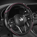 HighnessHwoo 3D Car Steering Wheel Cover Comfort Grip Massage Sporty Anti-Slip Carbon Fiber Faux Leather for F150, Trucks, Je