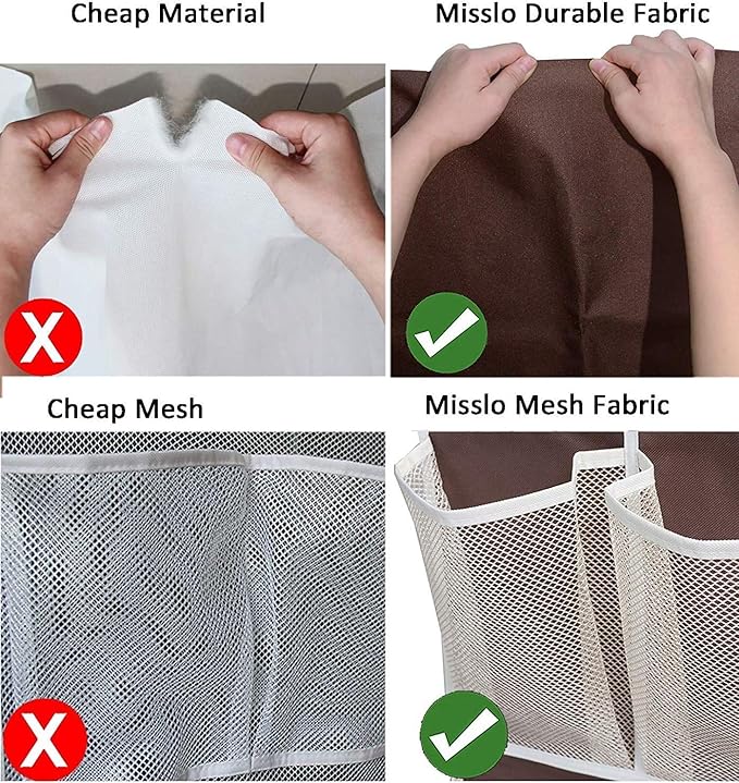 MISSLO Heavy Duty Organizer for Narrow Door with 12 Mesh Pockets (Brown)