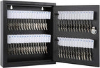 KYODOLED Key Storage Lock Box with Key, Locking Key Cabinet, 60 Key Management Wall Mount with Key Lock, Key Hooks & Key Labe