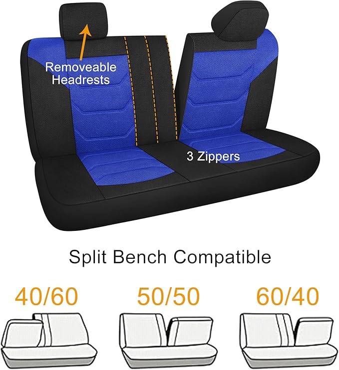 3D Air Mesh Car Seat Cover Full Set Washable and Breathable Premium Cloth Automotive Vehicle Seat Covers for Cars Interior, U