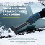 Mini Multi-Function Car Windshield Ice Scraper Set with Built-in Aluminum Alloy Tire Cleaning Hook,and Double-Sided Brush Head—Ideal for Christmas Car/SUV Water and Ice Removal (Gray)