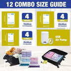 HIBAG Travel Vacuum Bags with Electric Pump for Luggage and Suitcase, Vacuum Seal Compression Packing Bags for Clothes Clothi