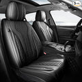 Leather Car Seat Covers Full Set, Breathable Faux Leather Seat Covers for Cars SUV Sedan Waterproof Black
