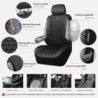 CAR PASS Bling Diamond Leather Car Seat Covers for 2 Front Interior Sets, Waterproof Shining Glitter Sparkly Crystal Universa