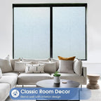 SUNBABY Window Privacy Film Frosted Glass Windows Clings Heat Blocking Windows Film Decorative Bathroom Door Windows Coverings Frosting Day and Night Privacy Film Home Window Tint,17.5x118.1IN