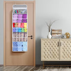Univivi Hanging Yarn Storage Organizer with 5 Zipper Closure Compartments, Large Capacity Knitting Organizer Storage, Over th