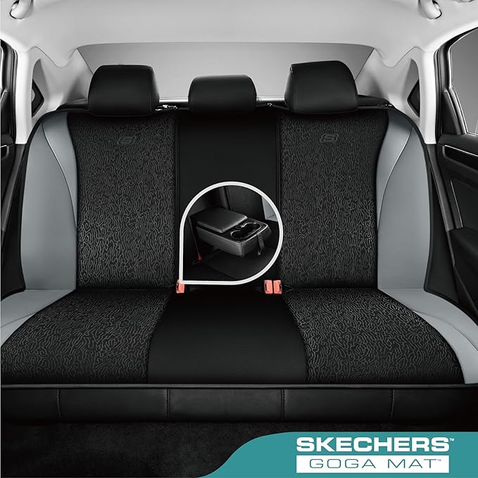 Skechers Car Seat Covers,Leather Seat Covers with GOGA Mat Technology,Waterproof Car Seat Covers Full Sets,Airbag Compatible,