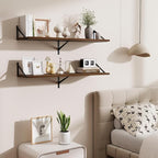 Floating Shelves for Wall,40" Wall Mounted Shelves Set of 2,Long Wood Floating Shelves,Hanging Wide Display & Storage Shelf w