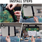 Car Tissue Holder Car Visor Organizer Tissue Box Holder for Car Sun Visor Organizer with Car Vehicle Accessories Essentials Interior for Women Men Teal Gold Swirl Sun Marble