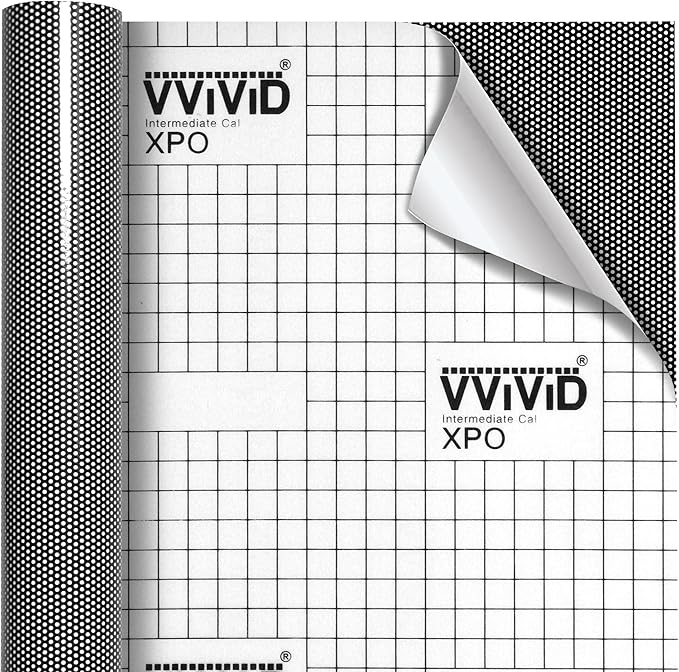 VViViD One-Way Perforated Black Vinyl Privacy Window Film Adhesive Glass Wrap Roll (15ft x 54")