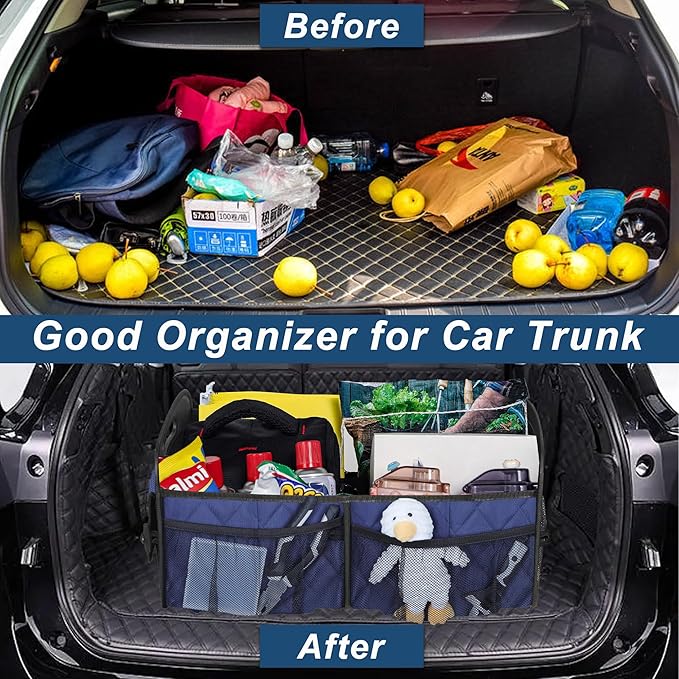 Deosk Car Trunk Organizer for SUV, Car Organizers and Storage with 6 Pocket, Car Accessories for Women/Men 50L Waterproof