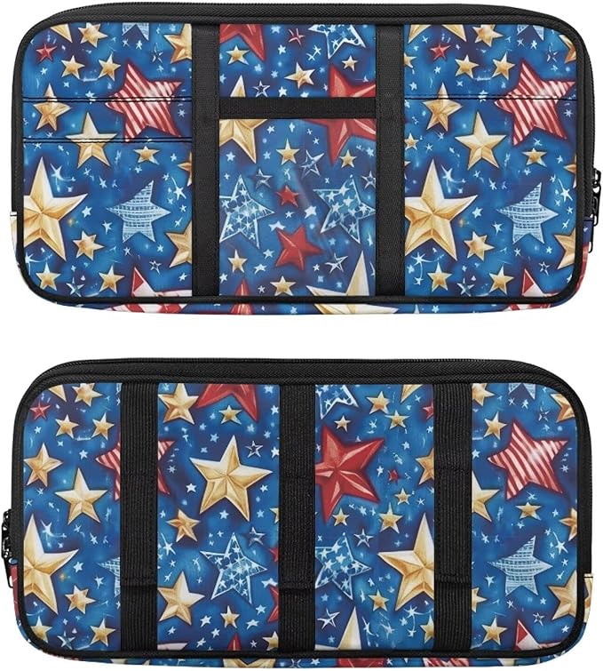 Star Zippered Clip on Sun Visor Organizer for Trucks with Adjustable Straps and Pockets Visor Storage Bag with Picture Holder Easy Installation Universal Fit for Most Cars SUV
