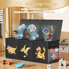 Extra Large Toy Box Chest, Collapsible Sturdy Toy Storage Organizer Boxes Bins Baskets Dinosaur Kids Toy Chest Bin with Lids 