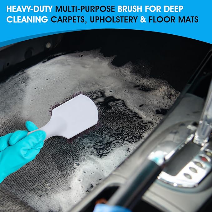 Nanoskin Heavy-Duty Multi-Purpose Brush for Deep Cleaning Carpets, Upholstery & Floor Mats - Durable Polypropylene Bristles, 