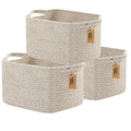 COMFY-HOMI 3PACK Cotton Rope Woven Basket With Handles for Shelves, Toy, Book, Cloth Storage Basket for Organizing|13.5" x 11