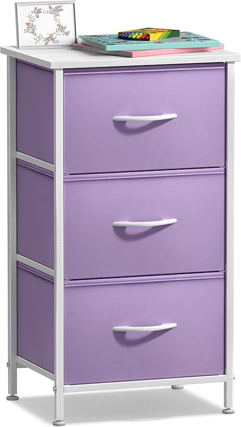 Sorbus Nightstand with 3 Drawers - Bedside Furniture & Accent End Table Chest for Home, Bedroom Accessories, Office, College 