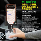 Phone Holders for Your Car, Cup Holder Phone Mount, Universal Adjustable Expander Cradle Hands-Free Driving - Compatible with All Smartphones Car Mount for iPhone Samsung Google Android Mobile Black