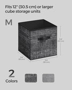 SONGMICS Storage Cubes, 11.8 x 11.8 x 11.8 Inches Non-Woven Fabric Bins with Double Handles, Set of 8, Closet Organizers for 