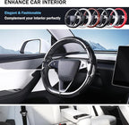 Steering Wheel Cover for Tesla Model 3 Highland(2024-Present)/ Model Y Juniper(2025-Present),Anti-Slip,Comfortable Grip,Breathable,Customized for Tesla Model 3/Y Accessories,Bright Black