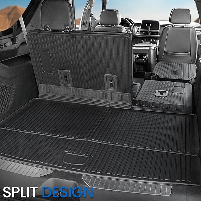 Floor Mats Cargo Mat for 2021-2024 2025 2026 Chevrolet Chevy Suburban/GMC Yukon XL 7 Seats Car Mat Accessories, All Weather TPE Full Set Trunk Cargo Liner (Floor Mats Set)