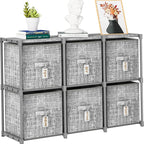 LUKYTOWER Cube Storage Organizer Shelf with Printed Bins + Labels, Cubby Storage Organizer with Bins, Large Capacity Shelves 