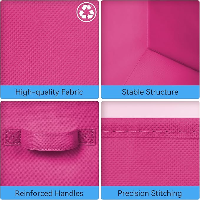 Cupic Cupid 11 Inch Storage Cube, Fabric Cube Storage Bin with Handles, Storage Cube Organizer for Clothes and Toys, Collapsi