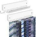 Tie Rack Belt Hanger Wall Mounted, Lomrsiul Non Slip 180 Degree Rotating Tie Organizer for Men Closet with 18 Hooks Closet Or