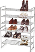 Simple Houseware 3-Tier Stackable Shoes Rack Storage Shelf, Silver