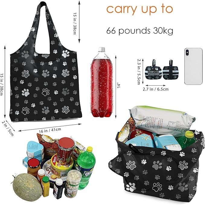 BeeGreen Reusable Grocery Shopping Bag -Travel Tote Bag - Foldable Compact Sturdy Bags