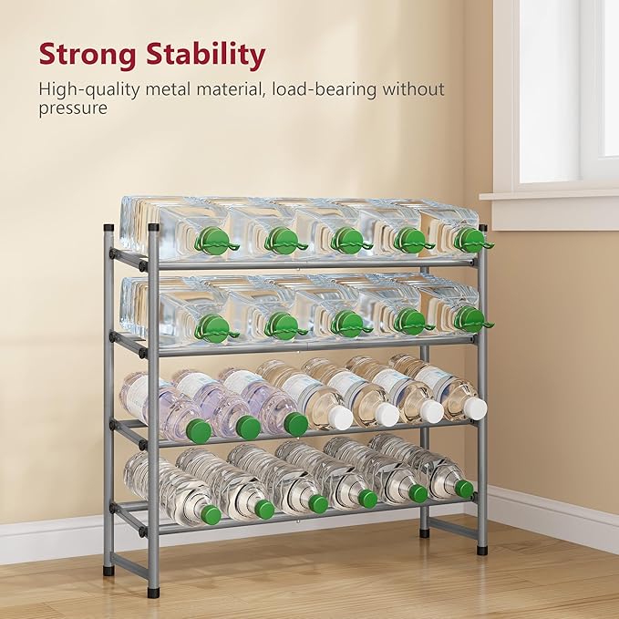 Tajsoon Expandable Shoe Rack for Closet 4 Tier, 29“-41“Adjustable & Stackable Shoe Shelf Storage, Metal Shoe Rack Organizer f