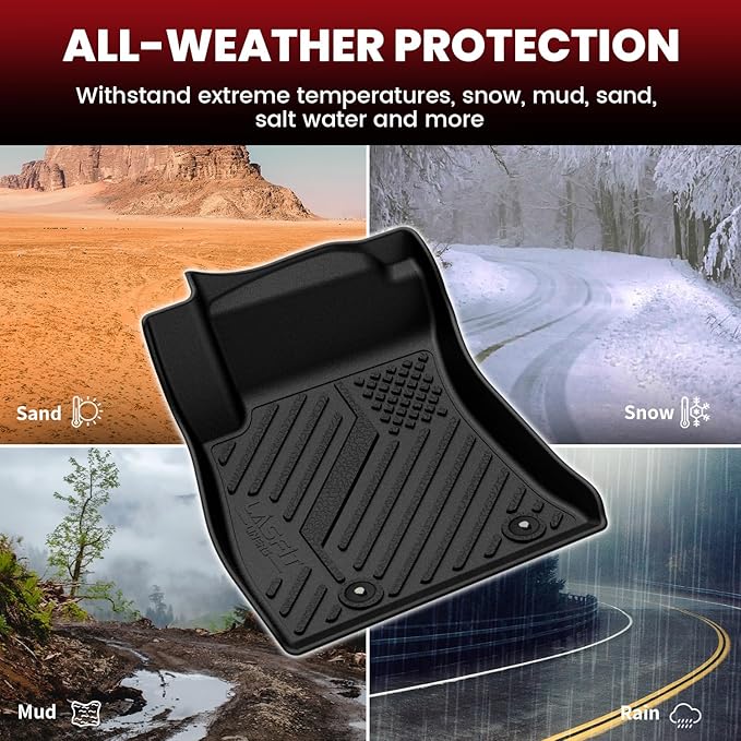 LASFIT Floor Mats & Cargo Mat for Nissan Sentra 2014-2019, Custom Fit TPE All Weather Easy Clean Durable No-Curling Floor Liners for Sentra 2019 2018 2017 2016-2014 Car Mats & Trunk Mat, Black