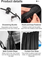 PAMASE Car Divider Curtain - Wide Car Privacy Blackout Shades with Storage Bag for Baby Nap, Removable Sedan SUV Van Sunshade Covers Screen for Car Camping Sleeping Accessories
