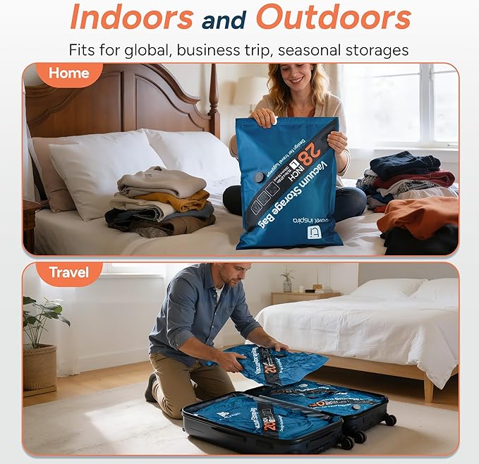 2026 Upgraded Vacuum Travel Bags Oxford Cloth Compression Packing Bags with Privacy Protection Space Saver for Luggage Suitca