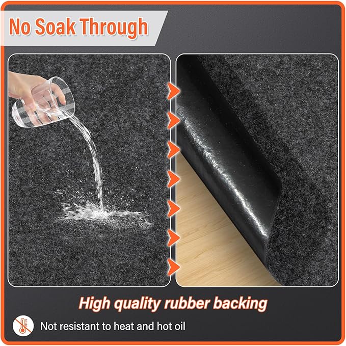 60 X 72 Inch Garage Floor Mat Under Car,Oil Spill Mat,Premium Maintenance mat,Waterproof Rubber Backing Layer Protects Garage