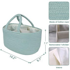 Diaper Caddy Organizer for Baby Cotton Rope Nursery Storage Bin Basket Portable Holder Tote Bag for Changing Table Car Travel