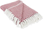 DII 100% Cotton Basket Weave Throw for Indoor/Outdoor Use Camping Bbq's Beaches Everyday Blanket, 50 x 60, Woven Stripe