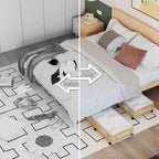 Bamboo Underbed Storage Containers with Wheels & Bag 2 Pack, Large Under Bed Rolling Storage Bins Wood Under Bed Clothes Stor