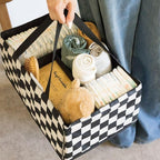 Tiny Twinkle Diaper Caddy Organizer | Foldable Baby Storage Basket with Removable Divider | Waterproof & Mess-Proof Fabric, P