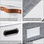 PRANDOM Foldable Storage Bins with Lids [3-Pack] Fabric Collapsible Storage Boxes Baskets Cubes Containers with Handles for C