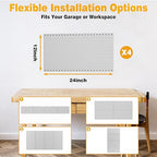 Pegboard Smith Metal Pegboard Panels 12" x 24", 4 Pack Grey Wall Mounted Tool Organizer Boards, Heavy Duty Tool Storage Peg B
