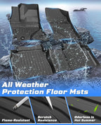 Sunsdrew Floor Mats for Toyota Corolla Sedan 2014-2019 (Not for Hatchback), All Weather Car Mats 2 Rows Floor Liners for Corolla Accessories, TPE Rubber Raised Edge