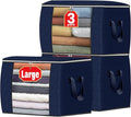 Fab totes 24 Gallons Clothes Storage, Foldable Thick Fabric Blanket Storage Bags, Containers for Organizing Bedroom, Closet, 